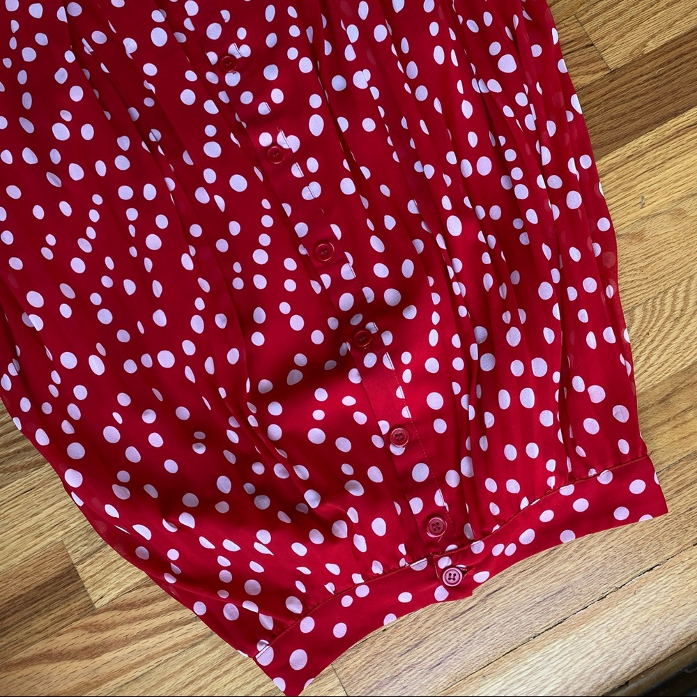 Red polka dot midi skirt - Picture 4 of 7
